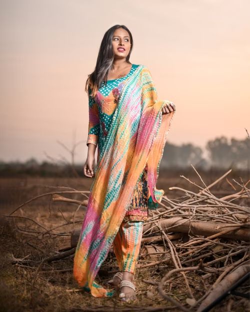 Printed Churidar Material